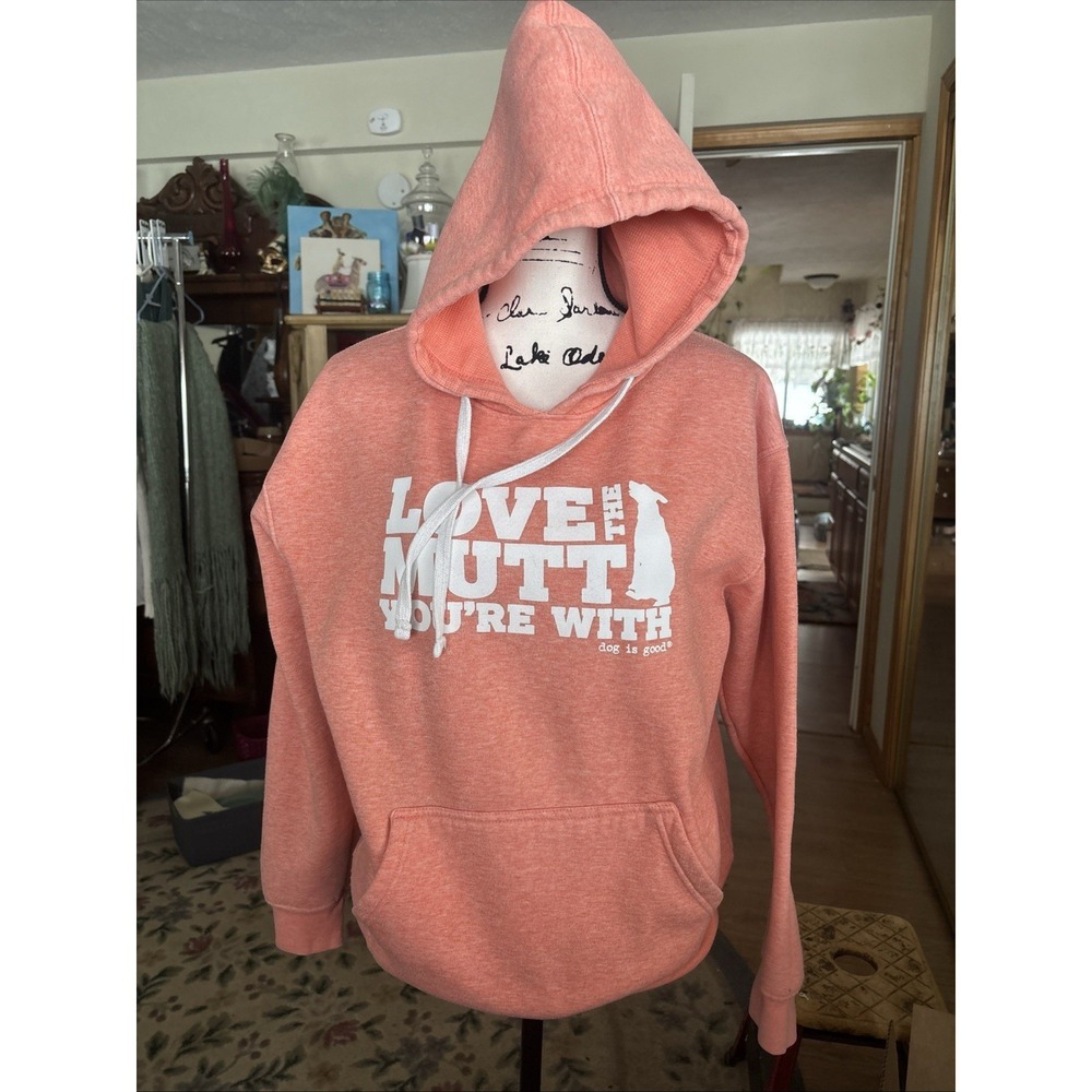 Dog Is Good‎ Hoodie Orange Medium - Love The Mutt You're With